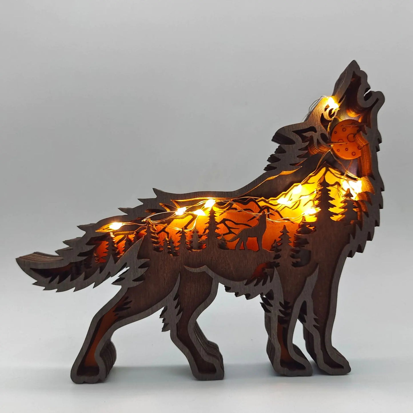 Wooden 3D Animal Carving Christmas Wall Decor